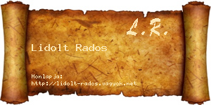 Lidolt Rados névjegykártya